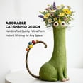 thumbnail image 5 of Handcrafted Quirky Cat Vase, Whimsical Ceramic Cat Flower Vase - Cute Cat Shaped Flower Vase for Desk Shelf Decor - Decorative Cat Vase Home Decor, Unique Handcrafted Gift for Cat Lovers (Green, 1PC), 5 of 7