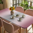 thumbnail image 3 of Pink Ombre Table Cloths for 5 Foot Rectangle Tables, Modern Grey Gradient Farmhouse Art Patio Waterproof Elastic Fitted Tablecloths, Washable Rectangular Table Cover for Camping, 3 of 8