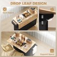 thumbnail image 3 of HOMCOM Mobile Kitchen Island with Power Outlet Drop Leaf Kitchen Cart Black, 3 of 8