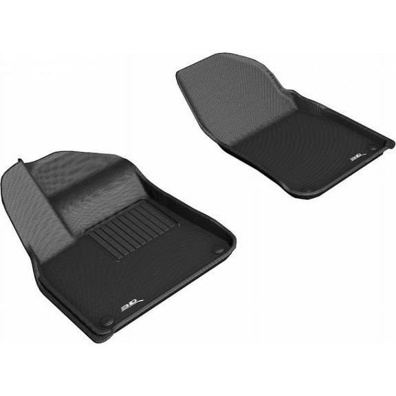 3D MAXpider 2019-2024 Fits Porsche Cayenne Cayenne GTS 1st Row Black Kagu Carbon Fiber Embossed Pattern Floor Mat L1PO01911509