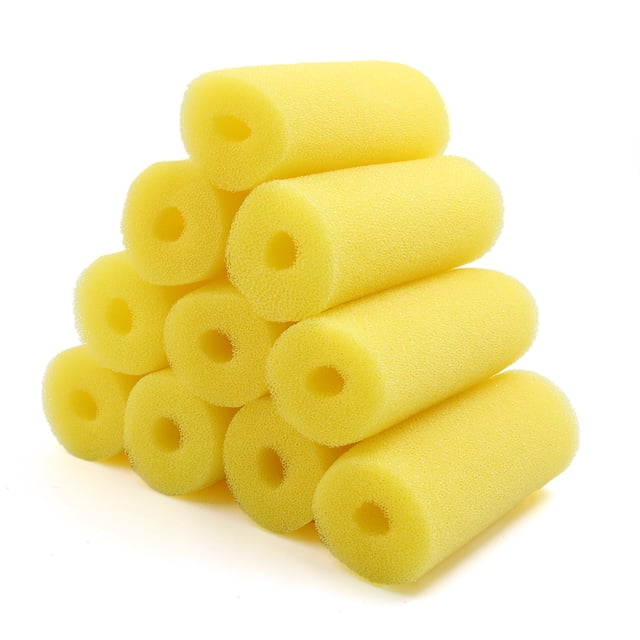 10Pcs 2.6Pulgada Amarillo Cartuchos De Esponja Diámetro Cilindro Acuario Pre-Filtro De Filtro