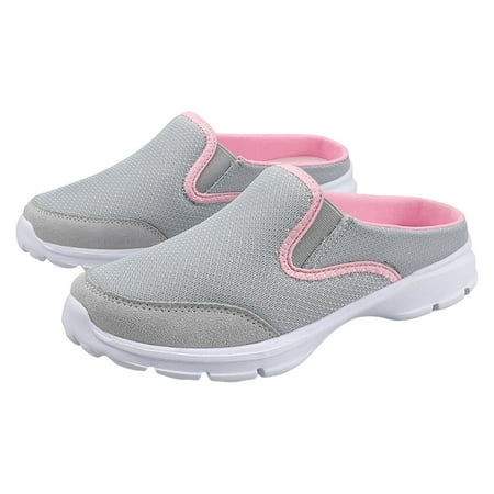 

Eudgs Couple Casual Solid Colour Wrapped Toe Flyweave Mesh Breathable Half Flip Flops Large Size Casual Shoes Women on Shoes Casual Wide Womens Leather Shoes Casual Women s Casual Shoes with Support