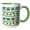 Green/White, variant on 3drose, Cute Woodland Creatures Forest Print, 11oz Two-tone Black Mug