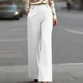 thumbnail image 2 of Npasoilc Business Work Pants for Women Solid Color Pocket Casual Office Trousers,White, 2 of 6