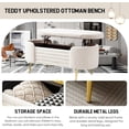 thumbnail image 4 of Tabaray 45.3” Storage Ottoman Bench with Lift Top Design, Modern End of Bed Bench with Upholstered Sherpa Fabric, Toy Storage Bench for Bedroom, Living Room (Beige), 4 of 7