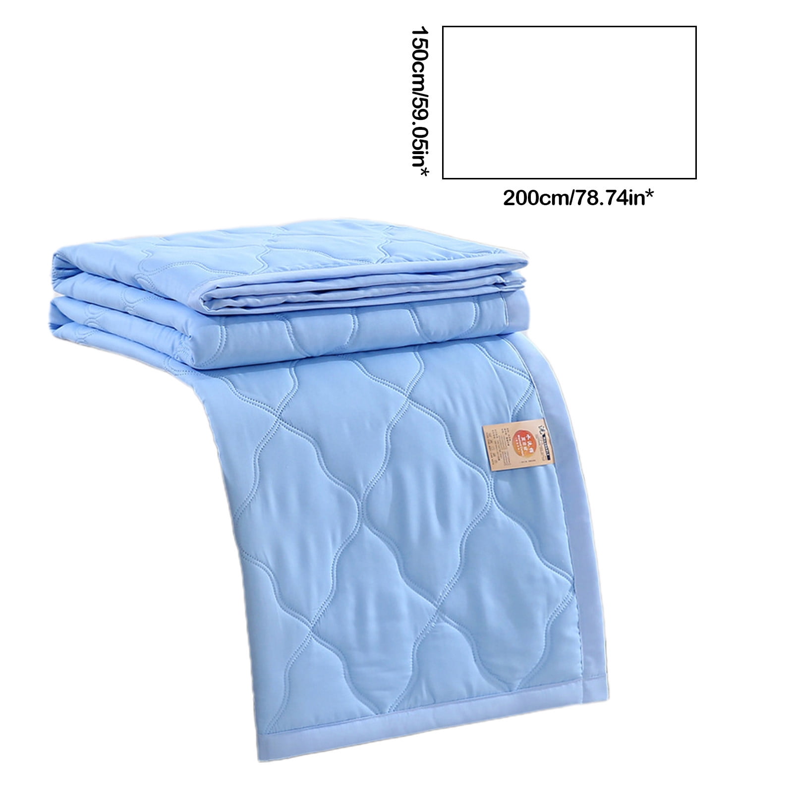 Qocolhg Quilt Small/Twin Size - Summer Conditioning Quilt, Aloe Washed Cotton Summer Quilt, Oversized Bedding Soft Coverlet Quilts Size, Breathable Blanket for Hot Sleepers, Summer Clearance, Blue