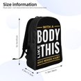 thumbnail image 3 of Con un cuerpo como este, ¿quién necesita cabello? Mochila escolar ligera, mochila para computadora portátil, mochila para estudiantes de secundaria, preparatoria y universidad., 3 of 5