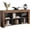 Brown & Black, variant on Fnova 63" 6-Cube Open Cubby Console Table, Engineered Wood Multipurpose Sofa Table for Entryway Hallway Living Room TV Decor