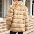 thumbnail image 6 of Lovskoo Mens Winter Coats Faux Fur Jacket Thick Warm Long Sleeve Open Front Cardigan Faux Furry Long Coat Jacket Solid Outerwear Khaki, 6 of 9