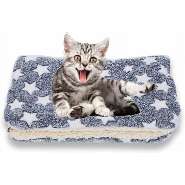nipocaio Small Blanket, Hand Washable And Machine Washable Thickened Pet Mat, Autumn And Winter Warm Blankets For Cats And Dogs For Dog Beds blue