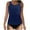 B-Navy, variant on GERsome Tankini Swimsuits for Women Solid Color Swimwear Tummy Control Tank Top with Bottom Two Piece Bathing Suits S-2XL