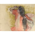 thumbnail image 3 of Edgar Degas 24x20 Black Modern Framed Museum Art Print Titled - Red Robe Woman Styling, 3 of 5
