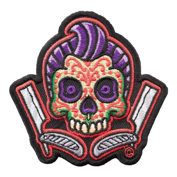 Navaja De Muelle Sugar Skull Patch, Day Of The Dead Patches