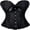Black, variant on Women Lace Floral Corset Bustier Tops Strapless Wrapped Cincher Corselet for Wedding Costume Party