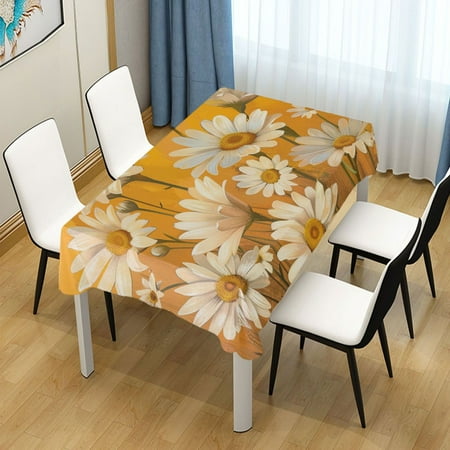 

ALAZA Daisy Floral Rectangle Tablecloth Tablecover Dinning Table Cloth 60 x108