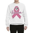 thumbnail image 2 of Wild Bobby Pink I'm A Breast Cancer Survivor Breast Cancer Awareness Unisex Crewneck Sweatshirt, White, Small, 2 of 6