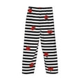 thumbnail image 5 of Fotbe Men'S Ladybugs On Black And White Stripedclassic Pajama Pants With Elastic Waist And Drawstring Pockets，Pajama Pants Mens Lounge Pants Super Soft, 5 of 9