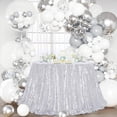 thumbnail image 2 of Mantel B-COOL redondo con lentejuelas, 335 cm, plateado, para decoración de fiestas, 2 of 7