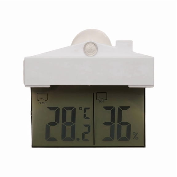 Digital Transparent Home Window Display Thermometer Hygrometer Indoor Outdoor Temperature,0k379