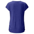 thumbnail image 5 of Gibobby Blusa Sexy Cuello en V Camiseta suelta informal con cuello en V para mujer, blusa manga corta con estampado(Azul,G), 5 of 5