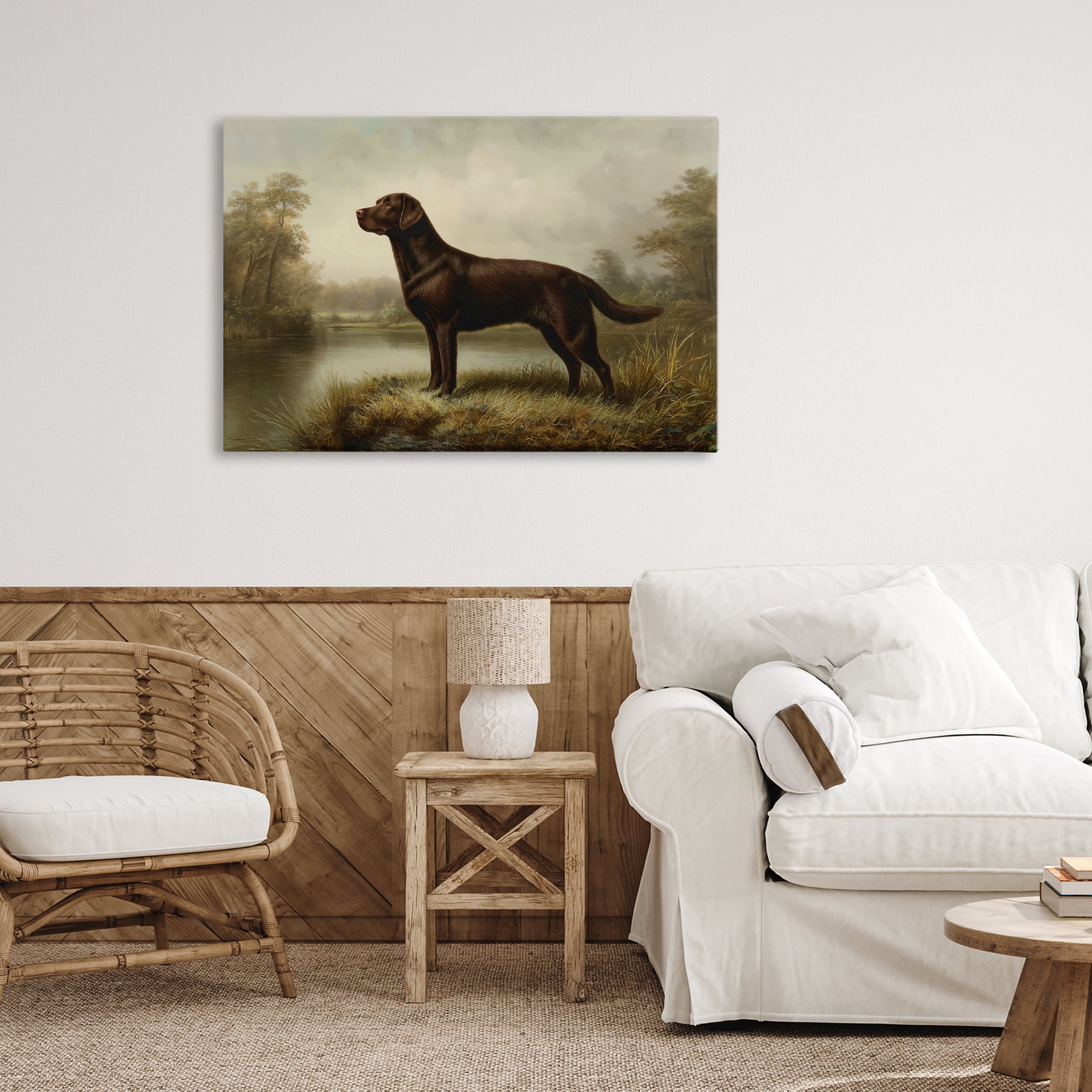 Stupell Industries On Alert Chocolate Lab Canvas Wall Art, design by Petal Prints Design