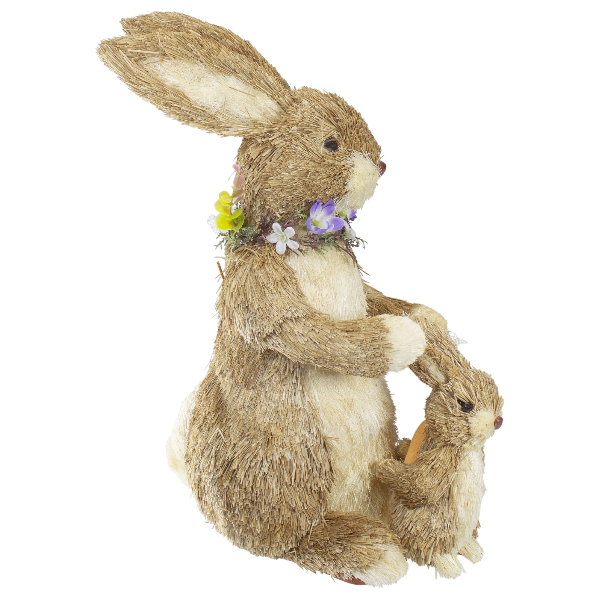 Northlight Mommy and Baby Easter Bunny Rabbit Figure Decoration - 14"