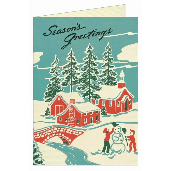 Cavallini Winter Wonderland Glitter Boxed Notes, Set of 10 (GGHOLBOX25)