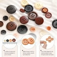 thumbnail image 4 of Uxcell 10pcs 20L Wooden Sewing Button 1/2"(12.5mm) 4 Holes Wood Round Craft Replacement Buttons for Clothing DIY Crafts Decoration, Light Brown, 4 of 6