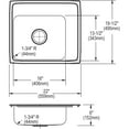 thumbnail image 7 of Elkay DRKAD222060R4 Lustertone Classic 22 x 19-1/2 x 6 Single Bowl Drop-In Classroom ADA Sink, R4 Holes, 18-Gauge Stainless, 7 of 7