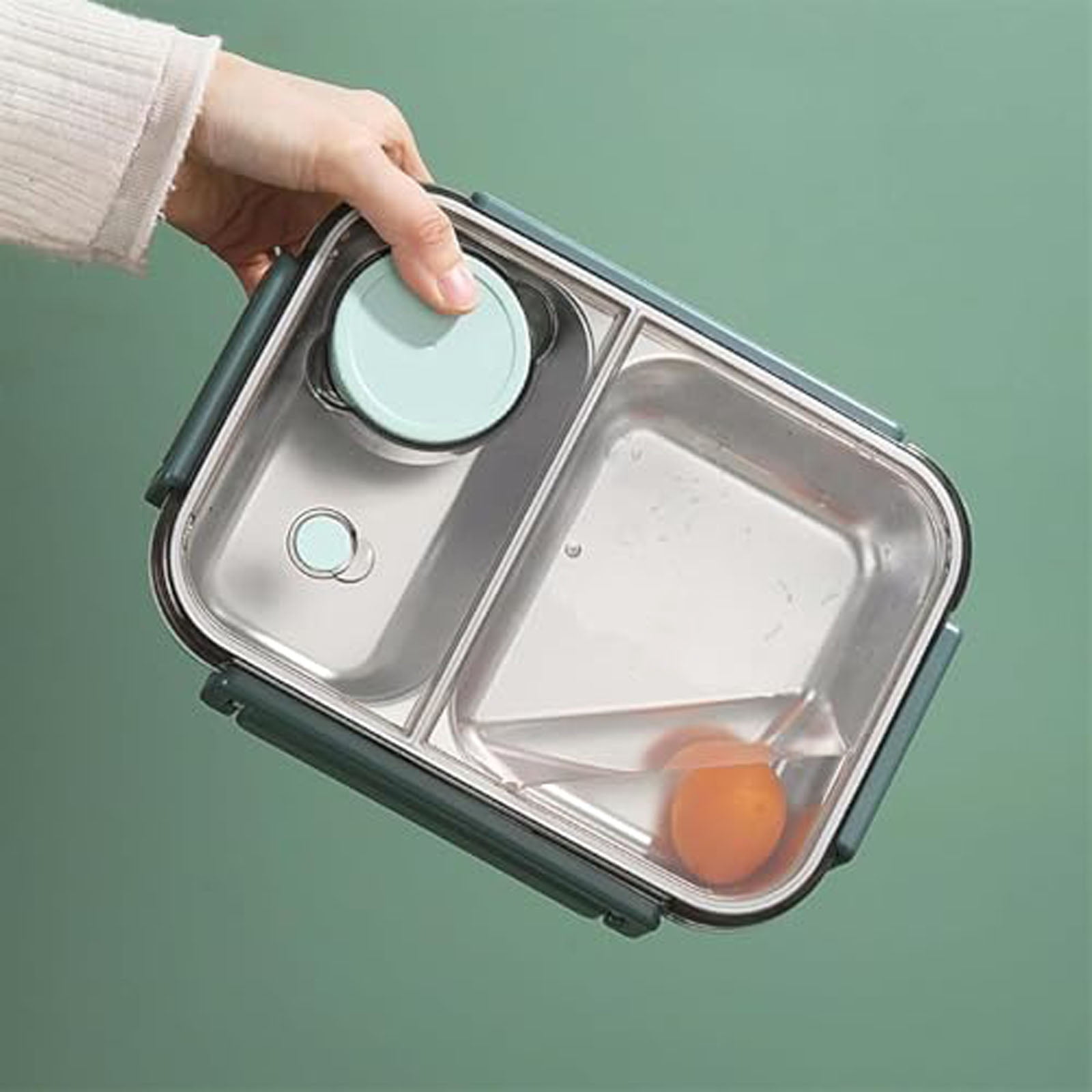 Stainless Steel Bento Box Lunch Box Metal Food Storage Container with Removable Dividers, Portable & Leak-Proof Meal Prep Container