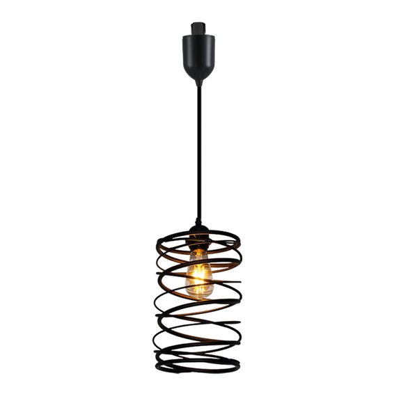 Kiven H-Type Track Lighting Light fixture, Vintage Iron Halo Track Pendant Light with Built-in Cable Wrapper, Adjustable Length for Bedroom Kitchen Home Lighting, 1-Light