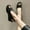 Black, variant on AXXD Black Sandals for Women Clearance Under $10 Summer Thick Sole Sloping Heel Shoes Peep-toe Buckle One Line Casual Sandals