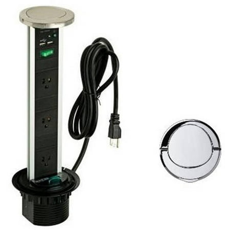 UPC 859467005116 product image for Transolid Sensio SA80051SS Pop Up Power and Charging Station with 3-Socket and 2 | upcitemdb.com