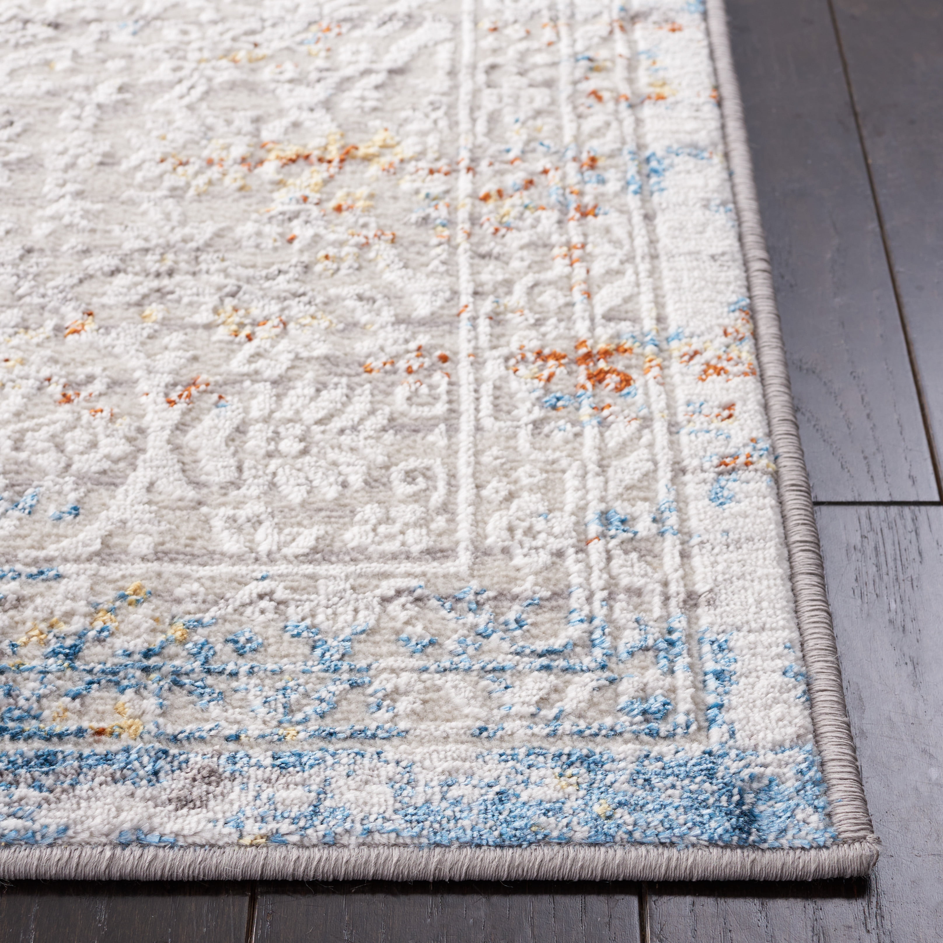 SAFAVIEH Amelia Velda Oriental Area Rug, Gray/Light Gray, 5'5" x 7'7"