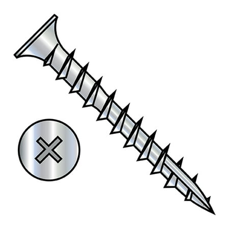 

6-13X1/2 Phillips Flat No Nibs Deep Thread Screw Type 17 point Full Thread Zinc (Pack Qty 10 000) BC-0608DPF17NN