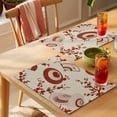 thumbnail image 4 of Red Paper Fan Placemats Set of 4, Cherry Blossom Branch Japanese Style Brown Non-Slip Place Mats Washable Table Mats for Kitchen Dining Table Decorations Indoor/Outdoor, 4 of 9