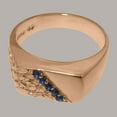 thumbnail image 5 of LBG British Made 9k Rose Gold Natural Sapphire Mens Promise Ring - 33 size options - Size 6.5, 5 of 6