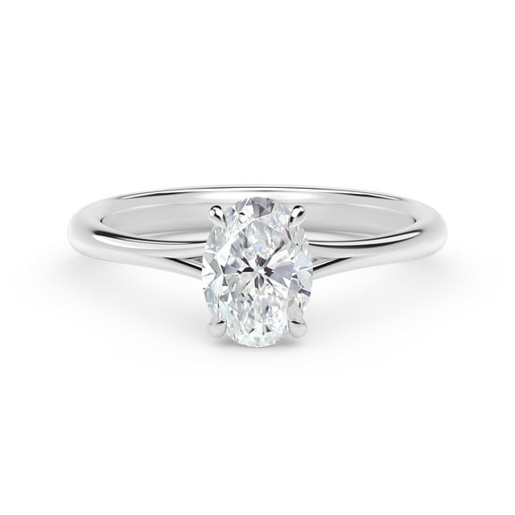2.00 Ct Brilliant Cut Oval Natural Moissanite Diamond Engagement Rings For Her Fine 14K White Gold