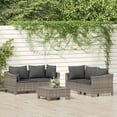 thumbnail image 3 of vidaXL 5 Piece Patio Lounge Set with Cushions Gray Poly Rattan, 3 of 34