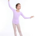 thumbnail image 5 of ZACPNCV Girls Ballet Dance Leotards with Long Sleeve Gauze Skirt and Bowknot Back Purple 6-7 Years, 5 of 9
