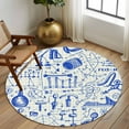 thumbnail image 3 of Abstract Physics Formula Area Rug, Equations Blue Pattern Model Washable Large Circle Carpet, Non Slip Round Rug for Living Room/Bedroom/Dining Room/Home Office/Dorm, 3 of 9