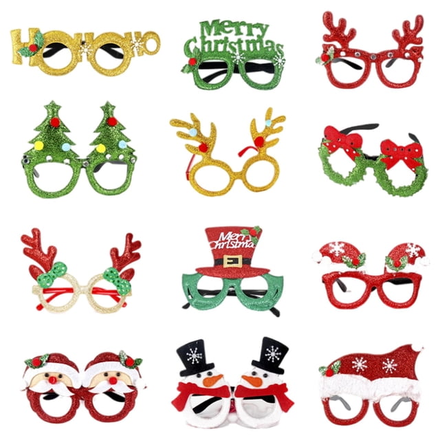 Gafas de terre, novedad, accesorios para fotografía, sombreros de Santa Claus, gafas , accesorios para fotografía, divertidos adornos navideños, disfraz piezas A 12 unidades a