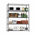 thumbnail image 2 of 5-Tier Metal Wire Shelving Unit with Wheels, 60" L×24" W×72" H Heavy-duty Adjustable Shelving and Storage racks, for Commercial, School, Home, Garage, Warehouse, Industrial(Black), 2 of 9
