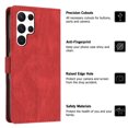 thumbnail image 5 of SaniMore Wallet Case for Samsung Galaxy S22 Ultra, Magnetic PU Leather [RFID Blocking] Card Slot Wrist Strap Folio Cover with Kickstand & Wireless Charging TPU Shockproof Interior Cover, Red, 5 of 10