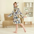 thumbnail image 2 of FORMRS Niños Bathrobe Unisex Hooded Robe Soft Plush Pajamas Sleepwear, Size 4-6T, Colorful Floral, 2 of 7