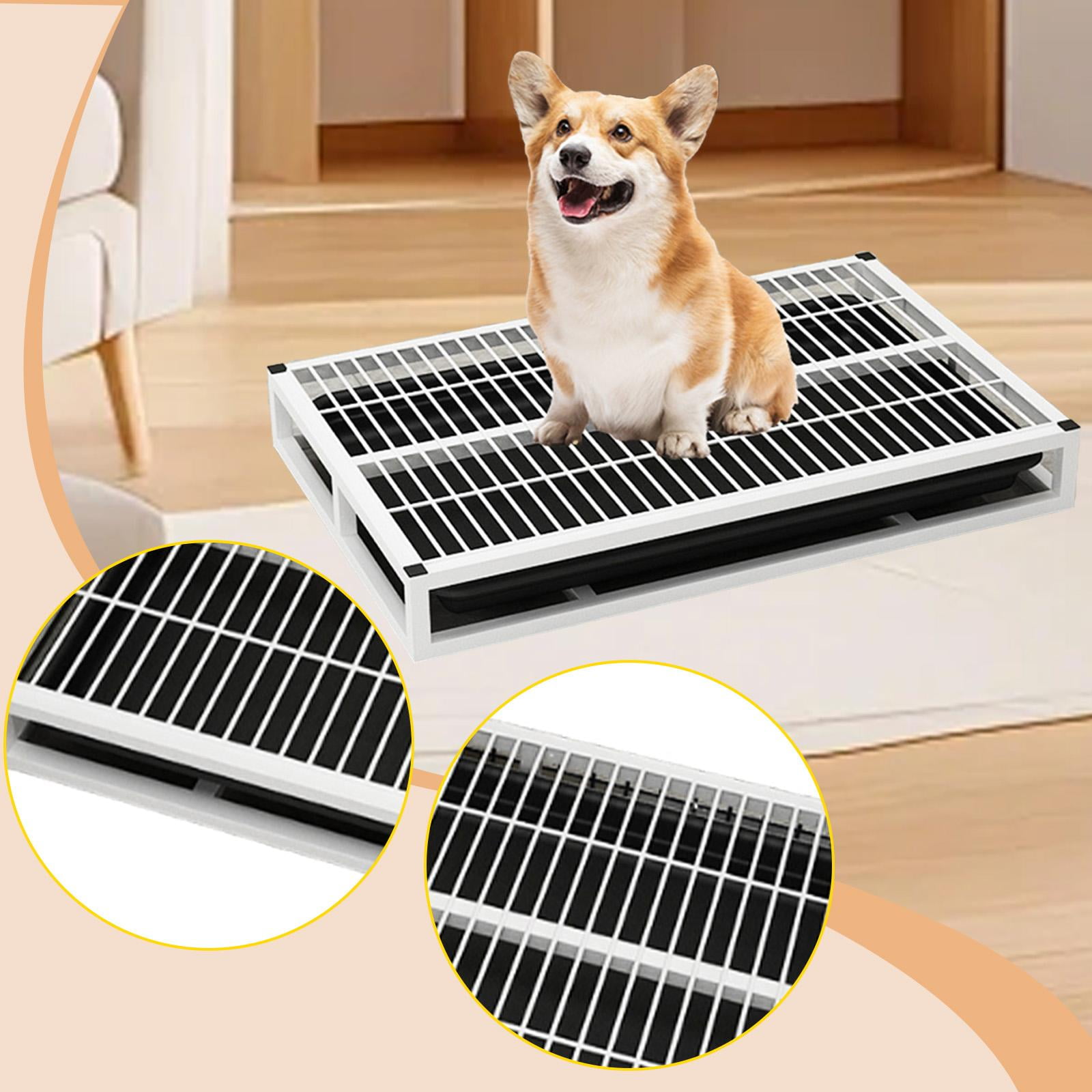 Indoor Dog Potty Tray Puppy Mesh Training Potty Dog Bedpan Portable Anti-slip for Small Dogs Under 10kg Housebreaking