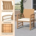 thumbnail image 4 of Gymax Set of 5 Patio Conversation Set PE Rattan Balcony Furniture Set w/ Cushions Natural, 4 of 9