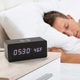 thumbnail image 5 of ACSTEP Black Wood Digital LED Alarm Clock with Wireless Charging, Adjustable Sound & Brightness (Black), 5 of 8