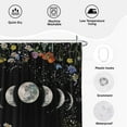 thumbnail image 4 of Moon Witchy Shower Curtain for Bathroom Set Celestial Gothic Space Goth Star Black Flower Floral Colorful Bath Curtain 72 x 72 Inch Decorative Polyester Fabric Cloth Waterproof Decor, 4 of 6