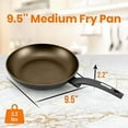 thumbnail image 2 of NutriChef 9.5'' Medium Fry Pan - Non-Stick Stylish Kitchen Cookware with Metallic Ridge-Line Pattern, 2 of 6